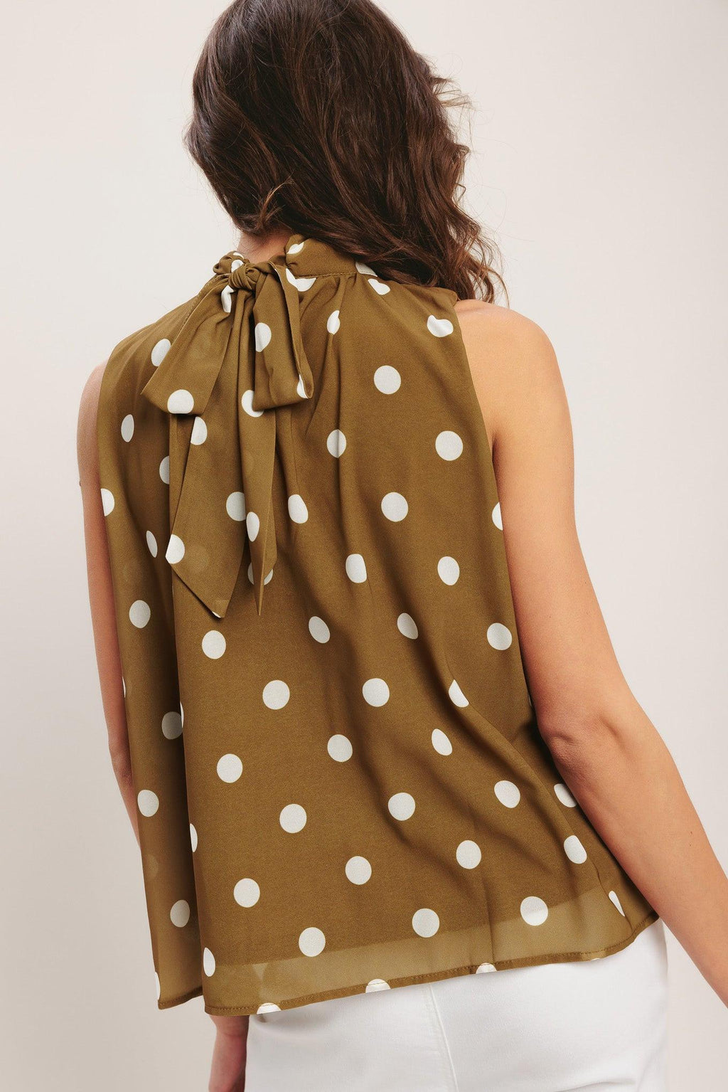 RETRO POP DOT WOVEN TOP