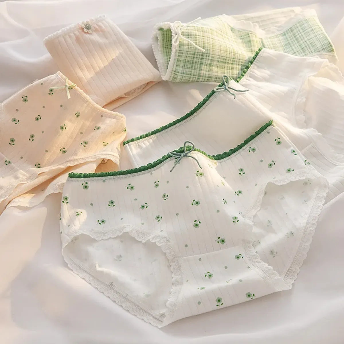 5-Pack Cotton Panties for Women - Plus Size Cute Soft Briefs Sexy Lingerie