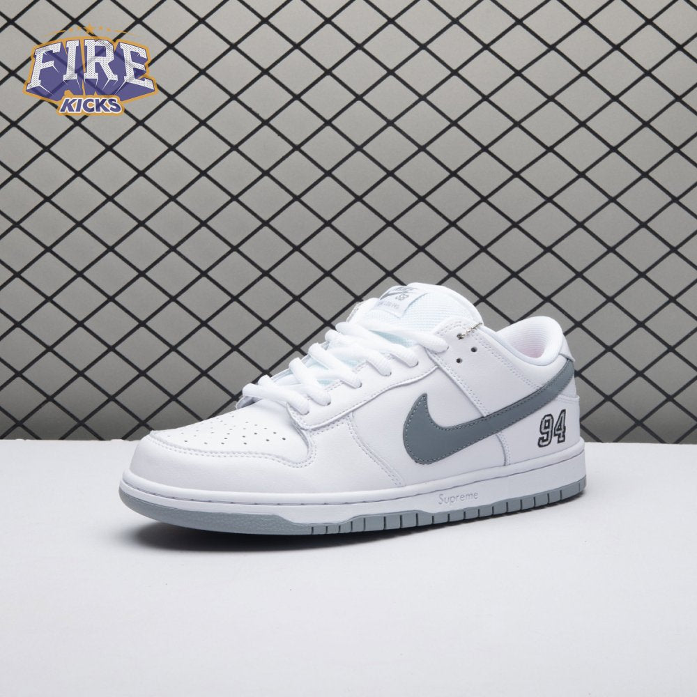 Nike SB Dunk Low 94 White Metallic Silver HQ8487-100 Unisex