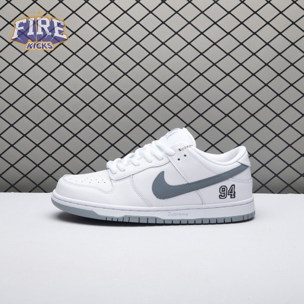Nike SB Dunk Low 94 White Metallic Silver HQ8487-100 Unisex