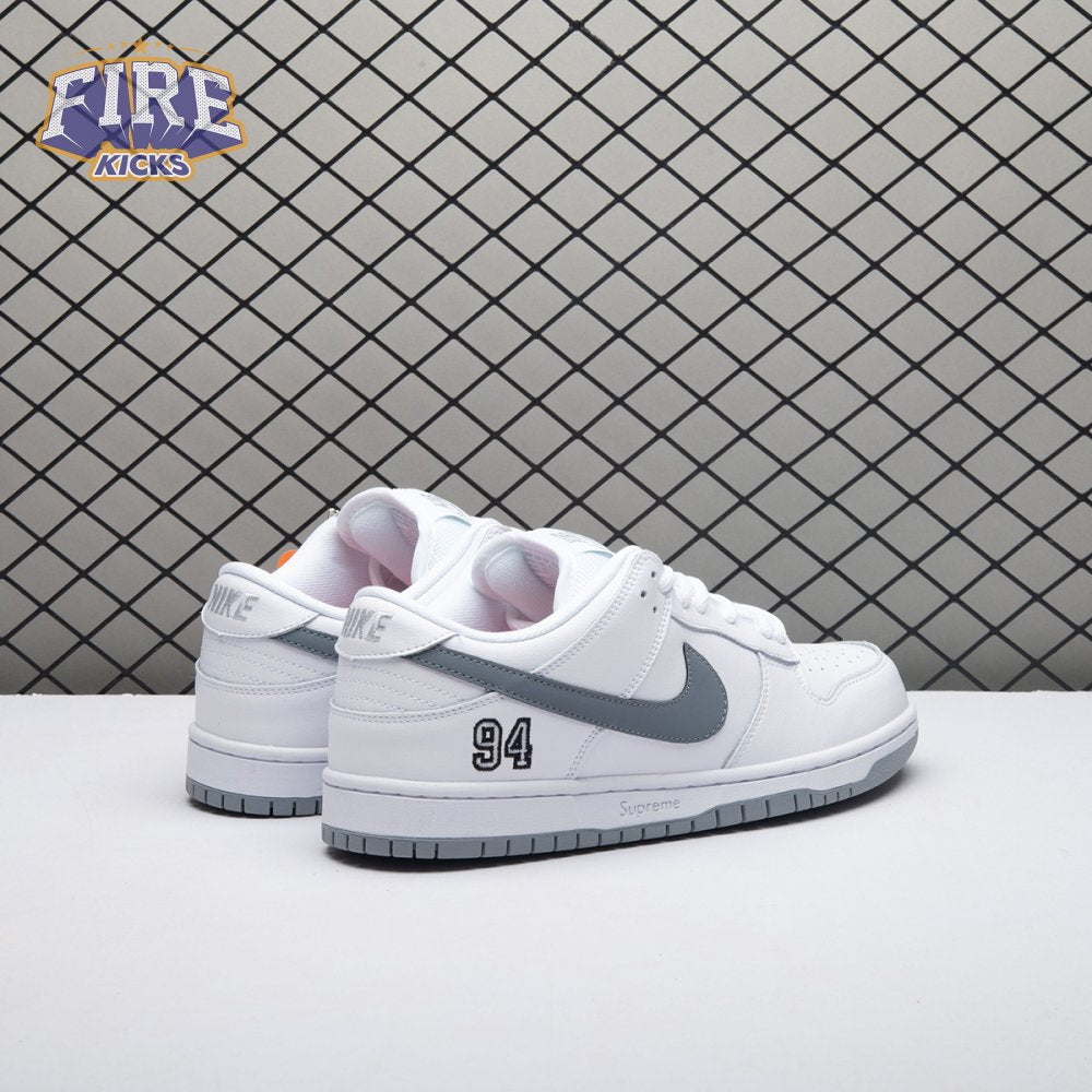 Nike SB Dunk Low 94 White Metallic Silver HQ8487-100 Unisex