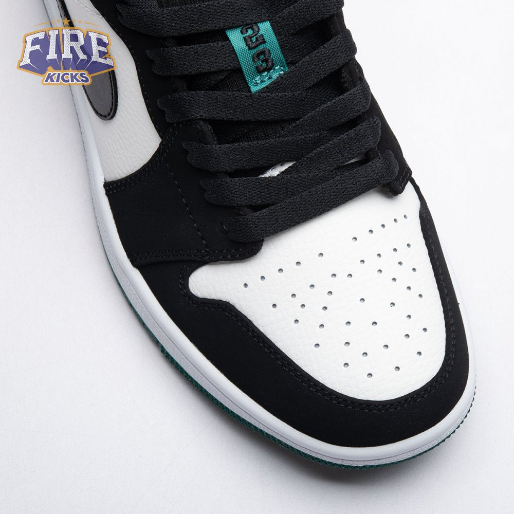 Jordan 1 Low White Black Mystic Green 553558-113 Unisex