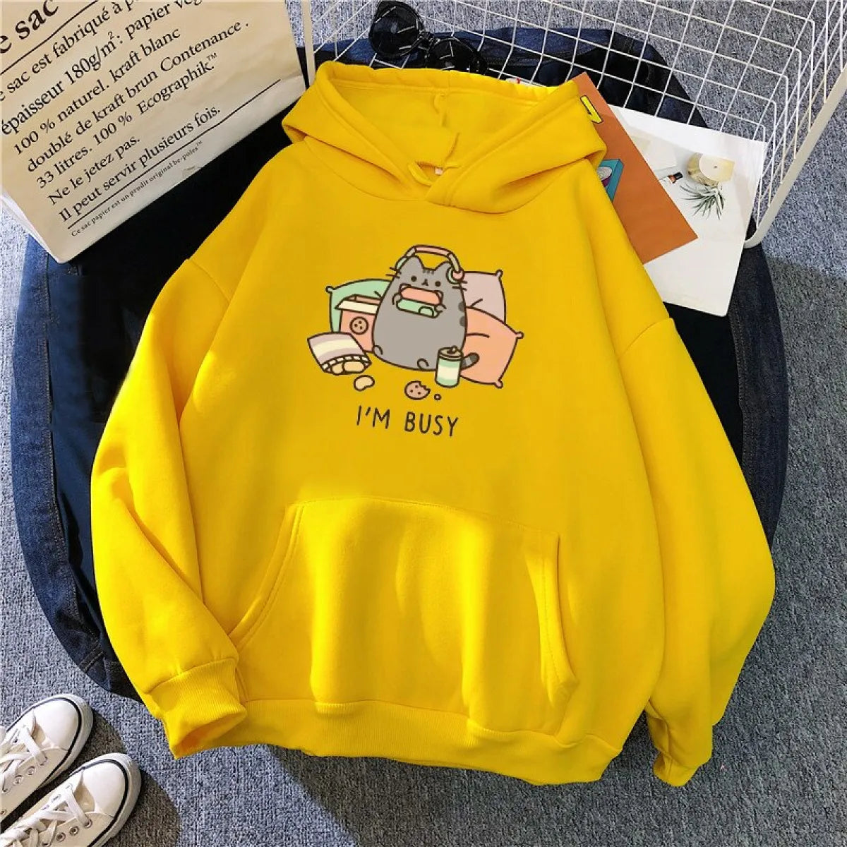 "I'm Busy" Gaming Cat Hoodie