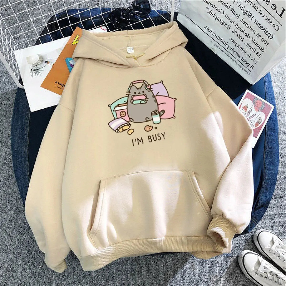 "I'm Busy" Gaming Cat Hoodie