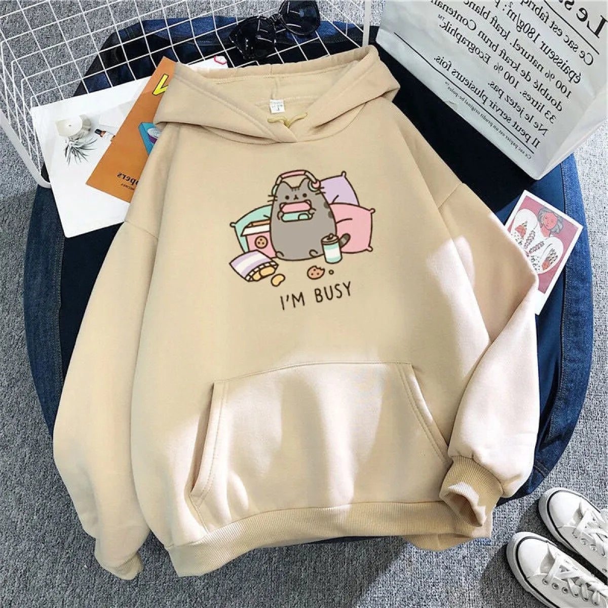 "I'm Busy" Gaming Cat Hoodie