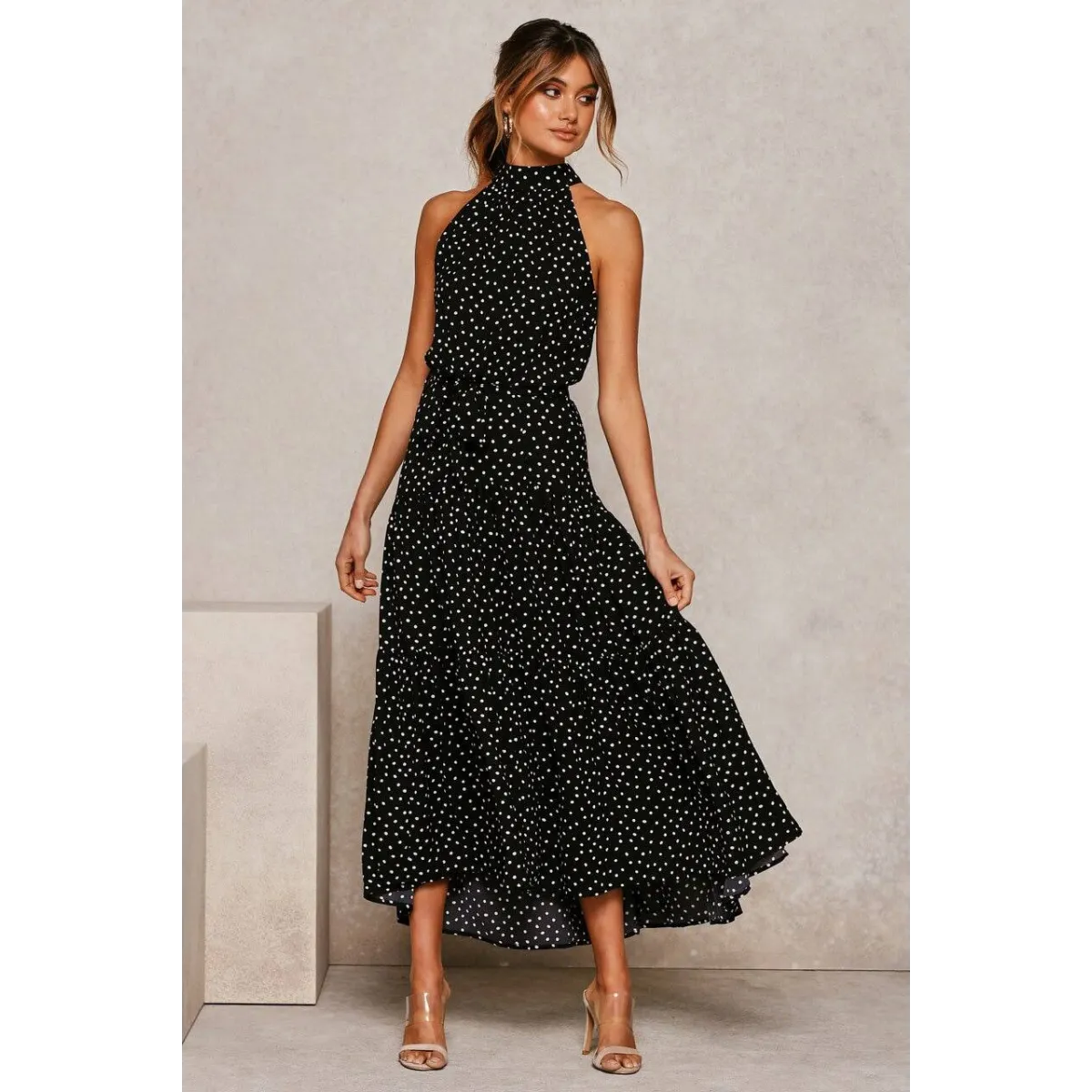 Polka Dot Halter Dress