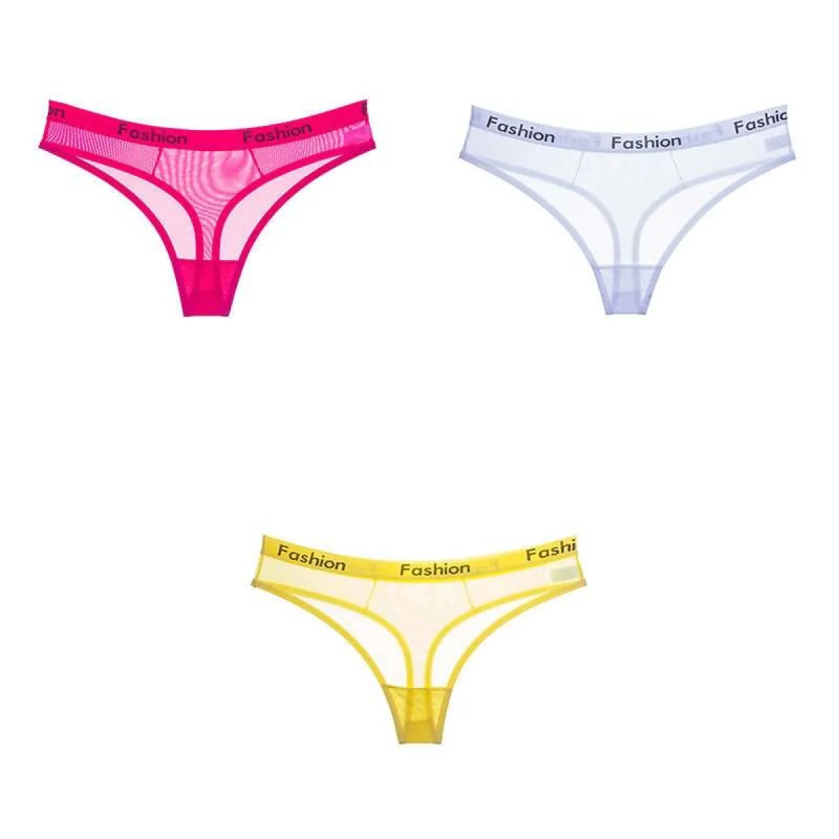 Set Of 3 See-Through Sports Thongs