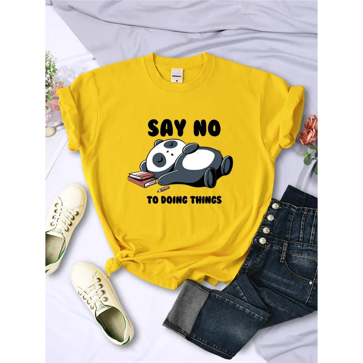 "Say No To Doing Thing" Sleeping Panda  T-Shirts