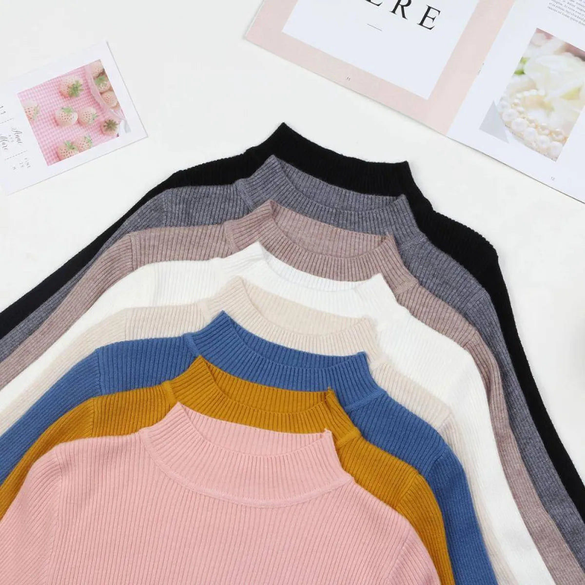 Solid Turtleneck Sweater